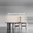 GobekUsa Art Deco Marble Steel Chandelier: Modern LED Black Gold Lighting for Dinning Room