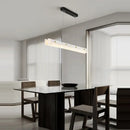 GobekUsa Art Deco Marble Steel Chandelier: Modern LED Black Gold Lighting for Dinning Room