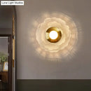 GobekUsa Art Deco Acrylic LED Wall Sconce Light with Clear Flower Design for Living Room
