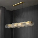 GobekUsa Art Glass Dining Table Chandelier: Modern Luxury LED Hanging Light Fixtures