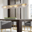 GobekUsa Art Glass Dining Table Chandelier: Modern Luxury LED Hanging Light Fixtures