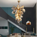 GobekUsa Crystal Duplex Chandelier: Modern Artistic Living Room Lighting