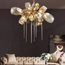 GobekUsa Crystal Duplex Chandelier: Modern Artistic Living Room Lighting