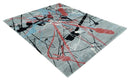 Modern Artistic Rug 8x10 Gray, Blue, Rust and Black Abstract Hand Knotted Bamboo Silk Area Rug by The Rug Decor