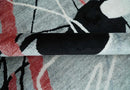 Modern Artistic Rug 8x10 Gray, Blue, Rust and Black Abstract Hand Knotted Bamboo Silk Area Rug by The Rug Decor