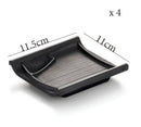 Modern asymmetrical black melamine plastic dipping sauce bowls dining by Decorbites