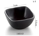 Modern asymmetrical black melamine plastic dipping sauce bowls dining by Decorbites