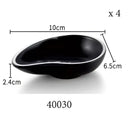 Modern asymmetrical black melamine plastic dipping sauce bowls dining by Decorbites