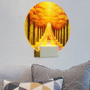 GobekUsa Yellow LED Wall Mounted Lamp: Modern Autumn Avenue Acrylic Mural Light with White Arm