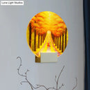 GobekUsa Yellow LED Wall Mounted Lamp: Modern Autumn Avenue Acrylic Mural Light with White Arm