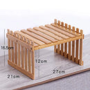 GobekUsa Modern Bamboo 2-Tier Plant Display Stand