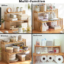 GobekUsa Modern Bamboo 2-Tier Plant Display Stand