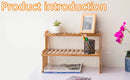 GobekUsa Modern Bamboo 2-Tier Plant Display Stand