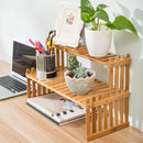 GobekUsa Modern Bamboo 2-Tier Plant Display Stand