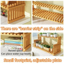 GobekUsa Modern Bamboo 2-Tier Plant Display Stand
