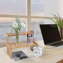 GobekUsa Modern Bamboo 2-Tier Plant Display Stand