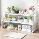 GobekUsa Modern Bamboo 2-Tier Plant Display Stand