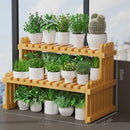 GobekUsa Modern Bamboo 2-Tier Plant Display Stand