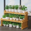 GobekUsa Modern Bamboo 2-Tier Plant Display Stand