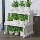 GobekUsa Modern Bamboo 2-Tier Plant Display Stand