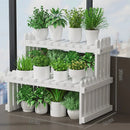 GobekUsa Modern Bamboo 2-Tier Plant Display Stand