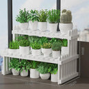 GobekUsa Modern Bamboo 2-Tier Plant Display Stand