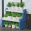 GobekUsa Modern Bamboo 2-Tier Plant Display Stand