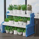 GobekUsa Modern Bamboo 2-Tier Plant Display Stand