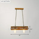GobekUsa Modern Bamboo Island Pendant Light Fixture with Triangle Roof Design - Wood Ceiling Lighting