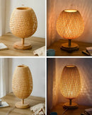 GobekUsa Bamboo Weave Table Lamp - Modern Bedside Light