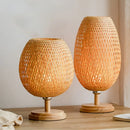 GobekUsa Bamboo Weave Table Lamp - Modern Bedside Light