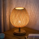 GobekUsa Bamboo Weave Table Lamp - Modern Bedside Light