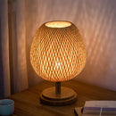GobekUsa Bamboo Weave Table Lamp - Modern Bedside Light