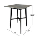 Modern Bar Height Dining Table with Rubberwood Legs and Laminate Table Top