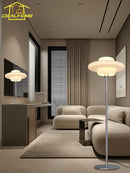GobekUsa Cream Glass Bauhaus Floor Lamp LED E27 Minimalist UFO Style