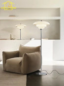 GobekUsa Cream Glass Bauhaus Floor Lamp LED E27 Minimalist UFO Style