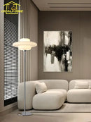 GobekUsa Cream Glass Bauhaus Floor Lamp LED E27 Minimalist UFO Style
