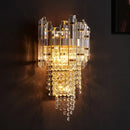 GobekUsa Modern Beaded Crystal Wall Sconce with 2 Smoky Grey Lights for Living Room