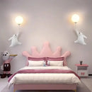 GobekUsa Bear Moon Wall Lamp: Modern Cartoon Light for Kids' Bedroom Décor