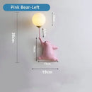 GobekUsa Bear Moon Wall Lamp: Modern Cartoon Light for Kids' Bedroom Décor