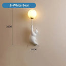 GobekUsa Bear Moon Wall Lamp: Modern Cartoon Light for Kids' Bedroom Décor