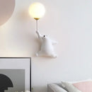 GobekUsa Bear Moon Wall Lamp: Modern Cartoon Light for Kids' Bedroom Décor