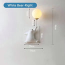 GobekUsa Bear Moon Wall Lamp: Modern Cartoon Light for Kids' Bedroom Décor