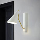 GobekUsa Modern Bedroom Wall Sconce with Cone Shade and Iron Base - Simple 1-Light Black/White Lamp