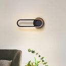 GobekUsa Modern Bedside LED Sconce Lamp - Simple Black/White Wall Light with Aluminum Frame, Oval Design, Warm/White Light