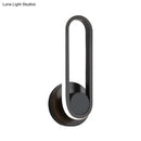 GobekUsa Modern Bedside LED Sconce Lamp - Simple Black/White Wall Light with Aluminum Frame, Oval Design, Warm/White Light