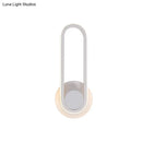 GobekUsa Modern Bedside LED Sconce Lamp - Simple Black/White Wall Light with Aluminum Frame, Oval Design, Warm/White Light