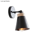 GobekUsa Modern Bedside Sconce with Adjustable Metallic Shade - Black/White Finish Wall Lamp