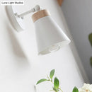 GobekUsa Modern Bedside Sconce with Adjustable Metallic Shade - Black/White Finish Wall Lamp