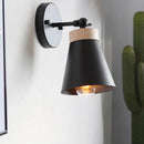 GobekUsa Modern Bedside Sconce with Adjustable Metallic Shade - Black/White Finish Wall Lamp